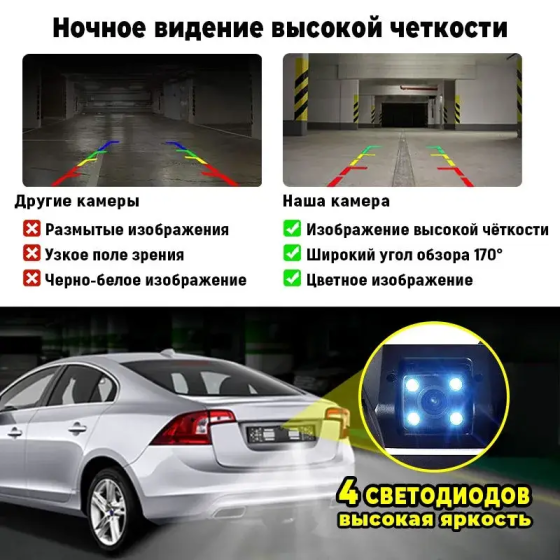 Рамка з камерою заднього огляду +16 LED (14 х 55 см) Вінниця