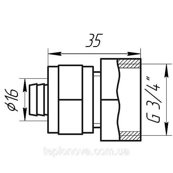 Муфта з внутрішньою різьбою APE 702 L 3/4x16 ITALY Чернівці