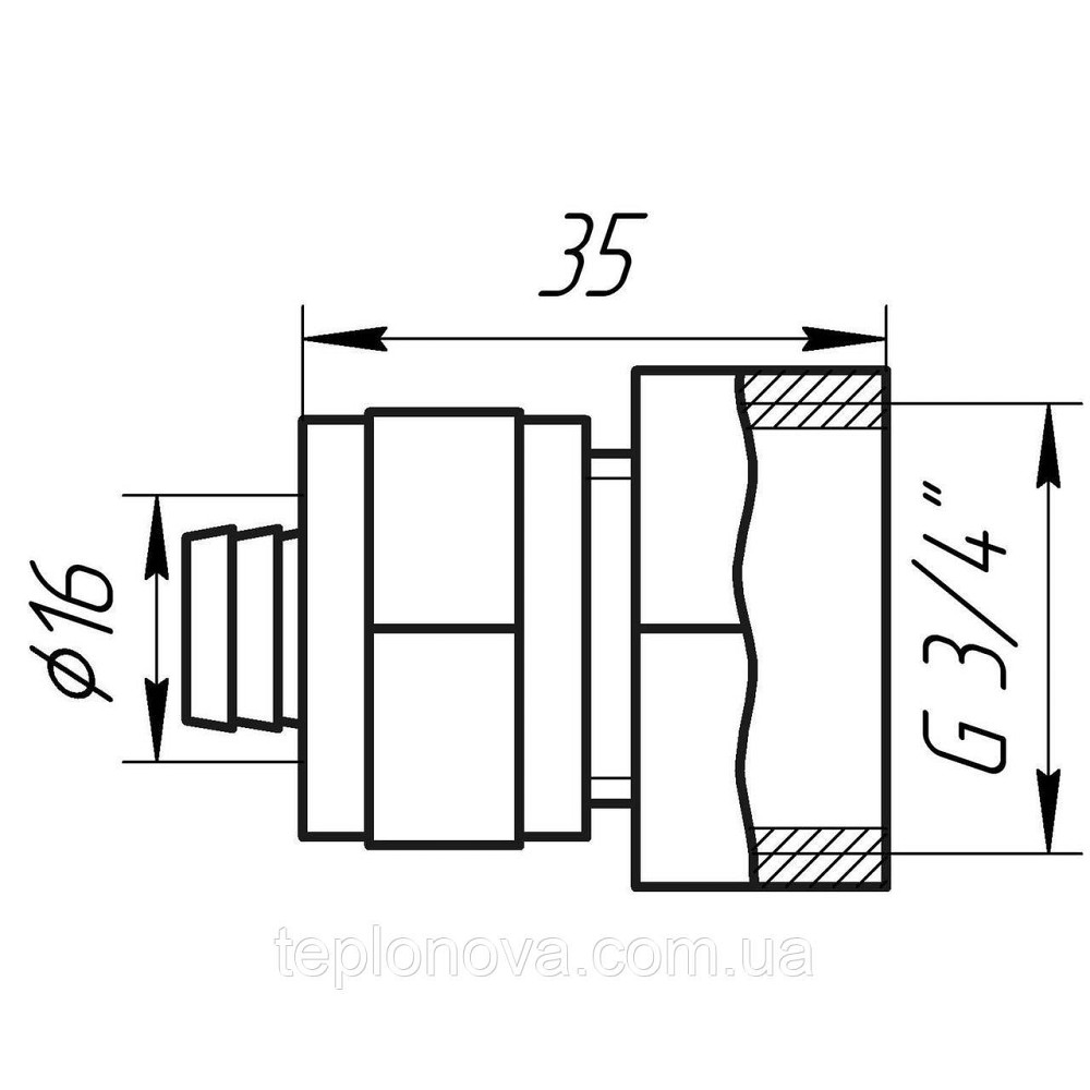 Муфта з внутрішньою різьбою APE 702 L 3/4x16 ITALY Чернівці - фото 4