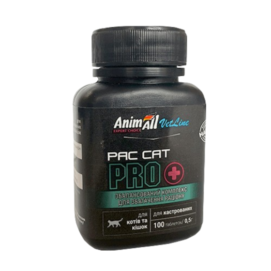 Вітаміни AnimAll VetLine PAC CAT PRO для котів та кішок, 100 таб Київ