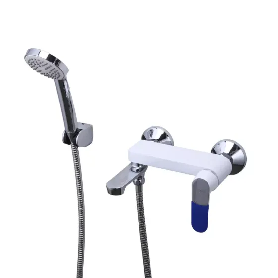 Смеситель для ванны с душевым гарнитуром Frap F3234 белый/хром Киев