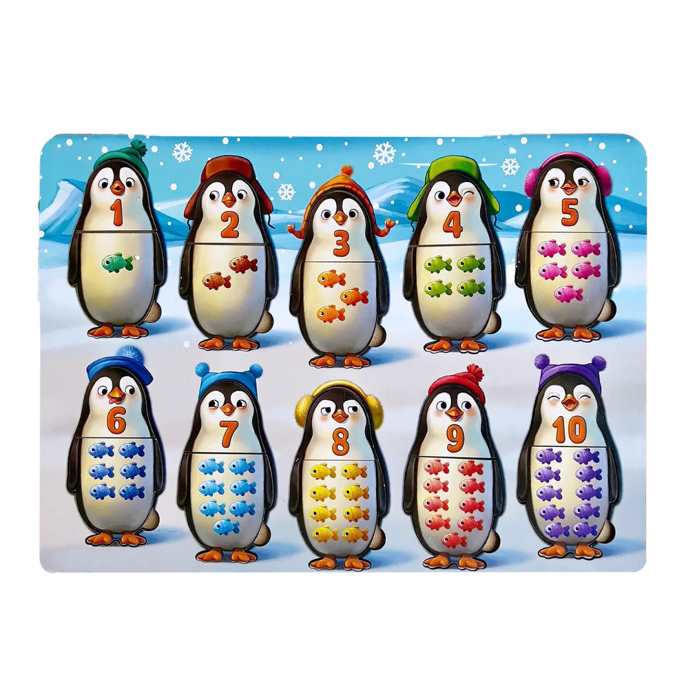 Дерев'яний пазл-вкладиш "Пінгвінчики" Ubumblebees (ПСД164) PSD164 рахунок Вінниця - фото 2