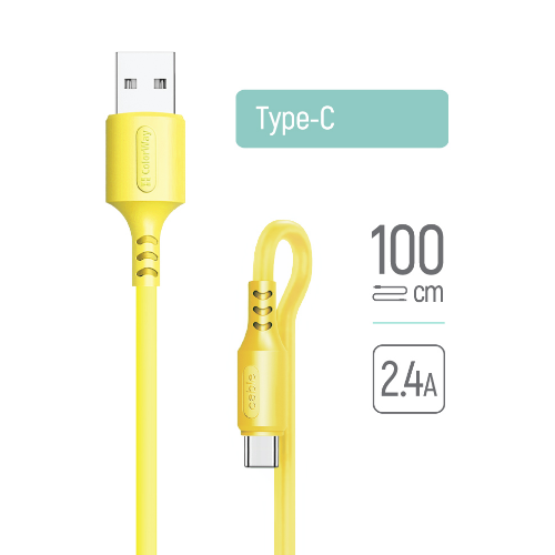 Кабель USB Type-C ColorWay CW-CBUC043-Y 2,4A 1м жовтий Житомир
