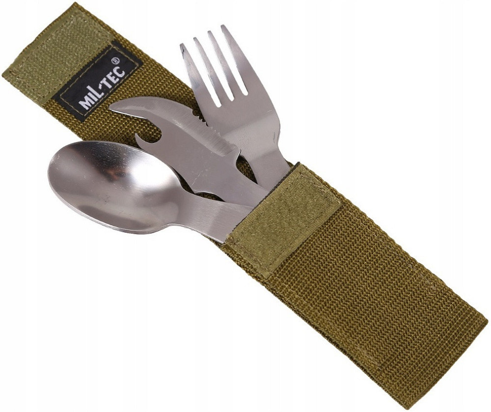Туристичний Набір Столових приладів 3 предмети з чохлом Mil-Tec від Sturm (14624000) Нержавіюча сталь Нововолинськ - фото 8