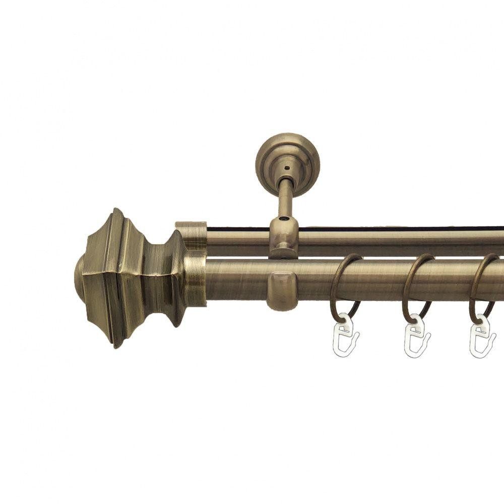 Карниз Orvit Борджеза металевий дворядний опозитний гладка \ профільна труба кільце металеве Антик 25\19 мм 300 см (7524063) Львів - фото 1