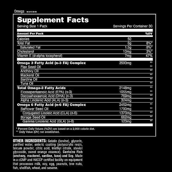 Омега Universal Nutrition Animal Omega 30 packs Луцьк