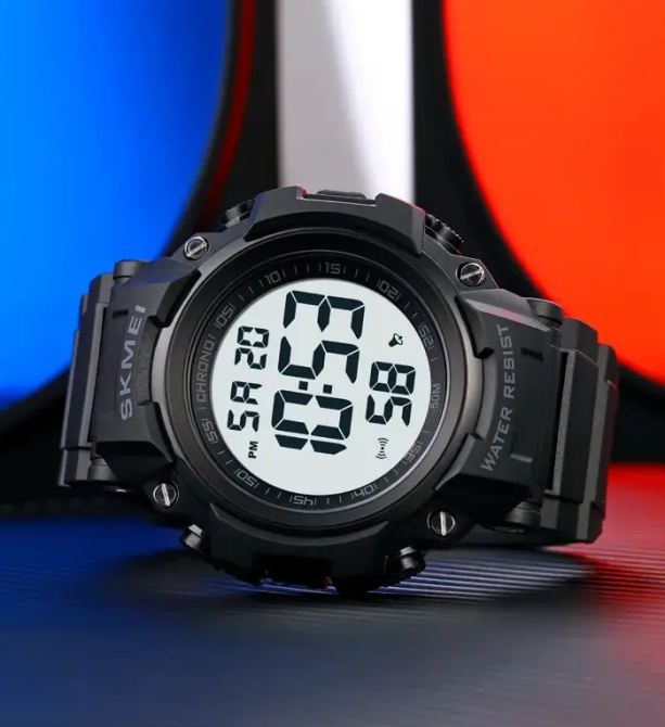 Чоловічий спортивний годинник Skmei 1886 (Чорний з білим) Вінниця - фото 5