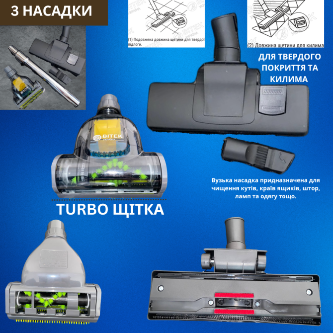 Пилосос вакуумний 4200Вт 3,0л BITEK BT-8663G Київ - фото 3