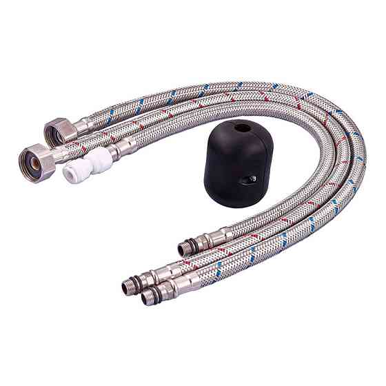 Кухонный смеситель Zerix LUX-024 с выдвижной лейкой, нержавеющая сталь, двойное подсоединение воды (ZX5555) Харьков