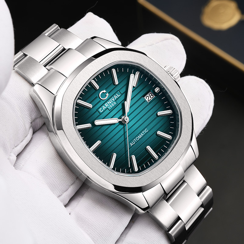 Часы мужские механические водостойкие Carnival Chronos Серебристый Киев - изображение 13