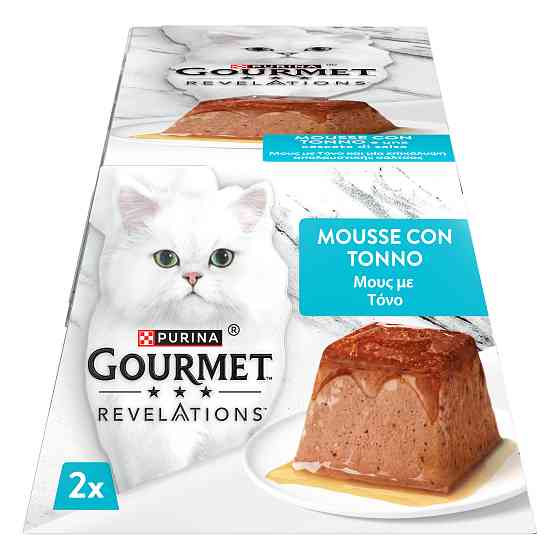 Вологий корм GOURMET Revelations для дорослих котів, мус з підливкою, що стікає, з тунцем, 2x57 г Київ