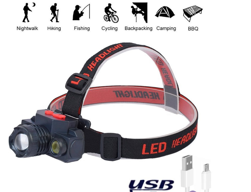 Налобний ліхтар Bailong KX-1805 з діодами COB і XPE, функцією ZOOM, акумулятором 18650 та 4 режимами роботи Одеса - фото 6