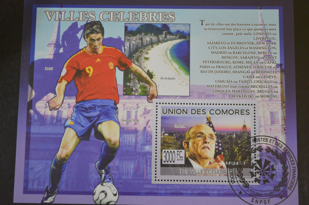 Комори. Марки. Історія. Особистості. Блок. 2009 рік (В-5) Полтава - фото 1