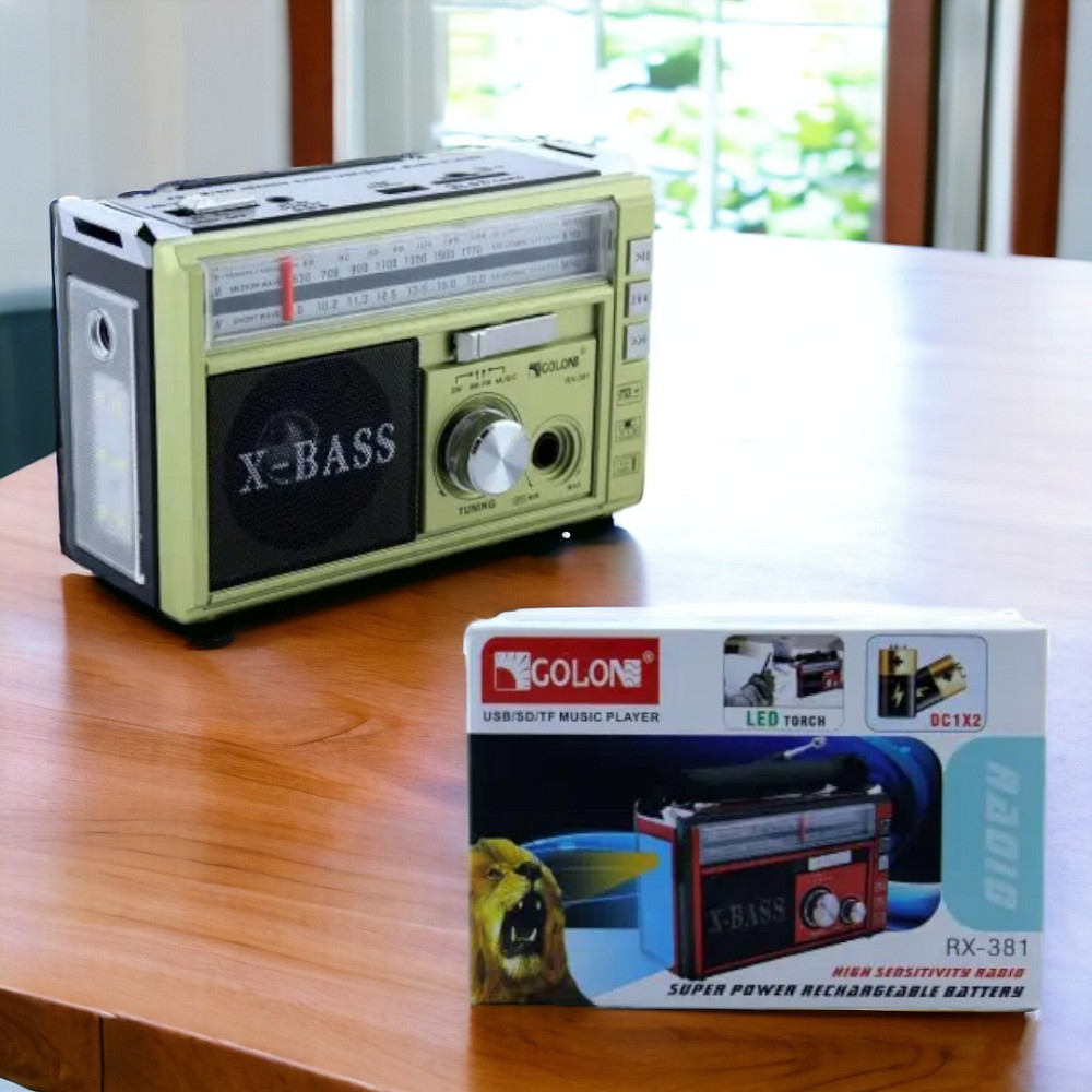 Радіоприймач з Led ліхтариком GOLON RX-382, радіо з вбудованим акумулятором Одеса - фото 1