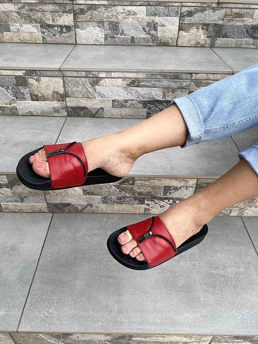 Flex Шльопанці жіночі Flex червоні (літо, шкіра натуральна) (1865) Коломыя - изображение 7