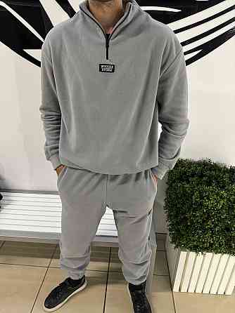 Мужской теплый костюм двойка из двухстороннего плотного флиса Серый, 42/46 Одесса