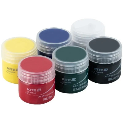 Акриловые краски Kite Creative 6 кольорів, 20 мл (K-271) Винница - изображение 4