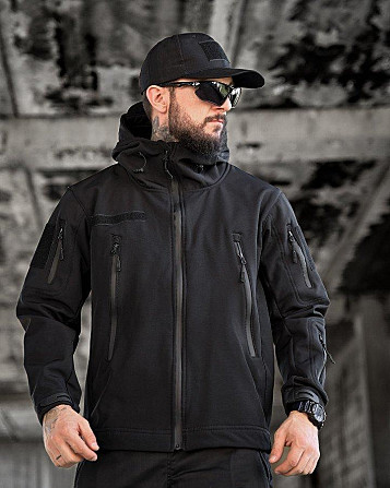 Тактическая куртка softshell masad черная Киев - изображение 2