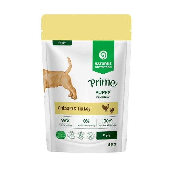 Nature's Protection Prime Puppy Chicken and Turkey Вологий корм для цуценят з куркою та індичкою, 85 г Киев - изображение 1