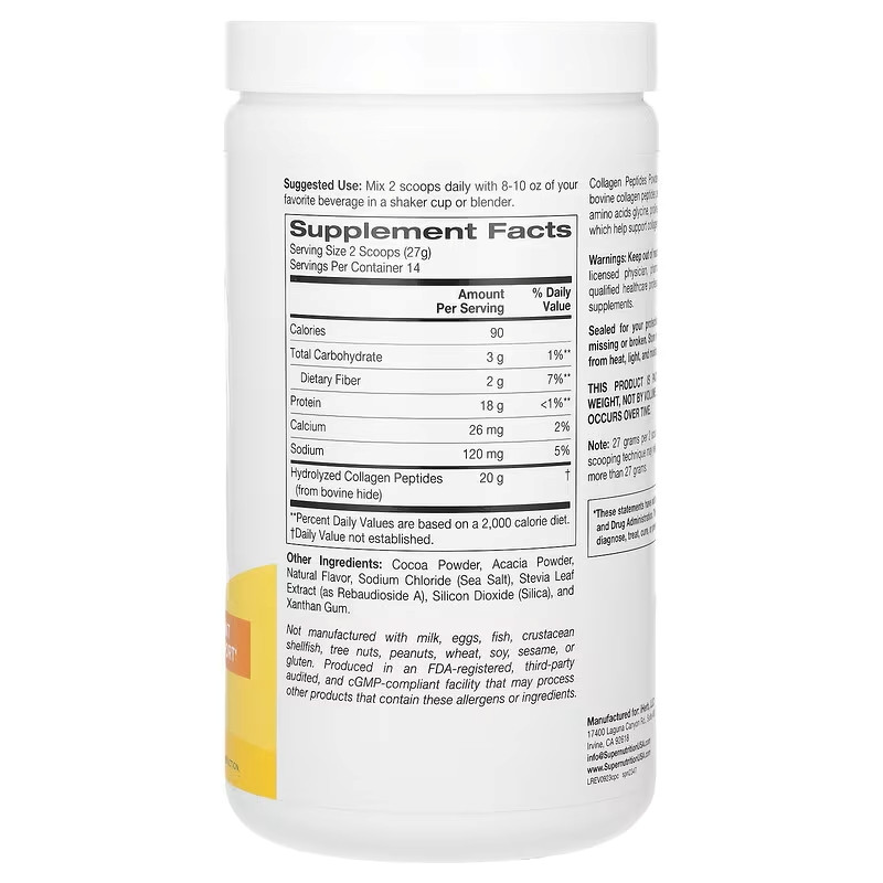 Пептиды коллагена Super Nutrition Collagen Peptides 378 г, Chocolate Луцк - изображение 2