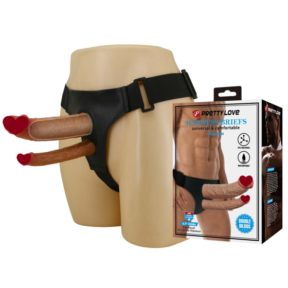 Чоловічий анально-вагінальний страпон PRETTY LOVE - Harnes Briefs KEAREN 6.9", BW-022106 Sex Aura Київ