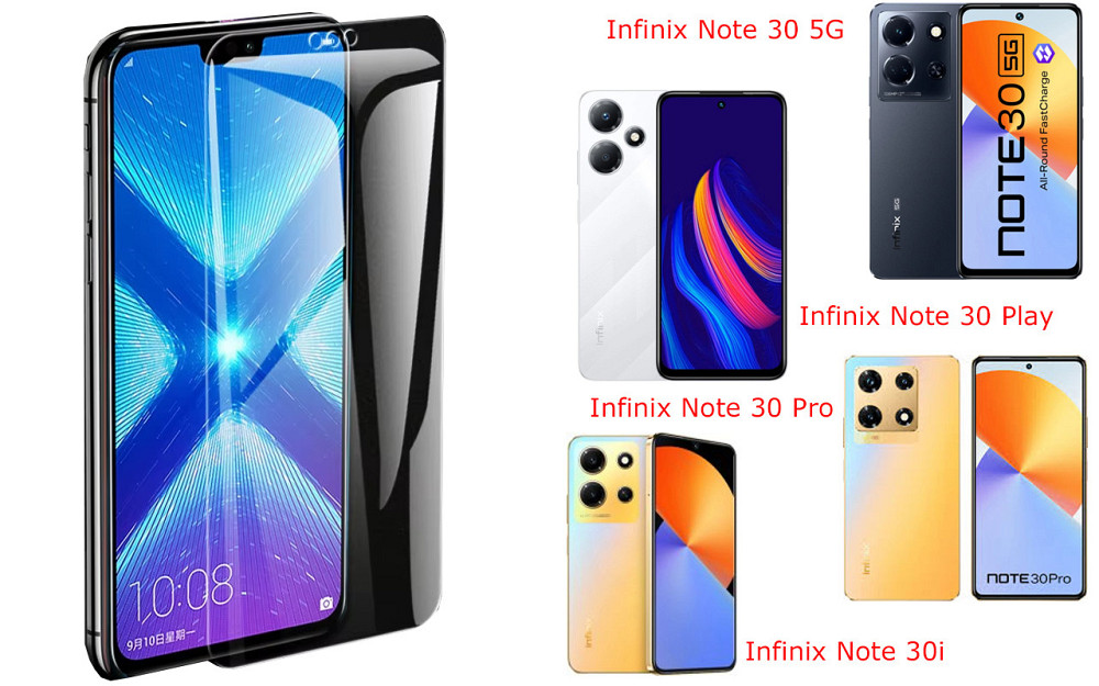 Защитное стекло NeoGlass для Infinix Note 30 5G, Note 30 Play, Note 30 Pro, Note 30i – ультрапрозрачное и Киев - изображение 2