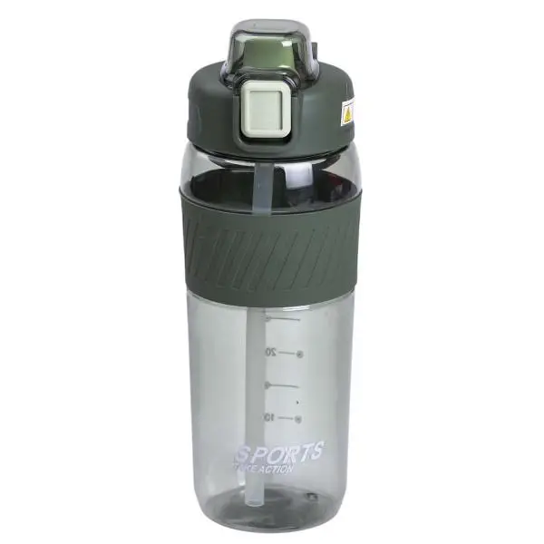 Yiwu Пляшка для води 600 мл пляшка в школу для тренувань із трубочкою та ручкою 22 см Зелена HP Киев - изображение 1