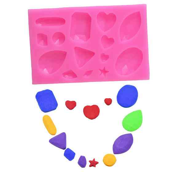 Молд силиконовый Бриллианты 96 на 63 мм розовый Киев