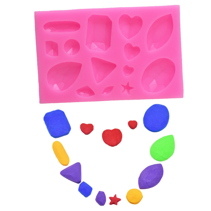 Молд силиконовый Бриллианты 96 на 63 мм розовый Киев - изображение 5