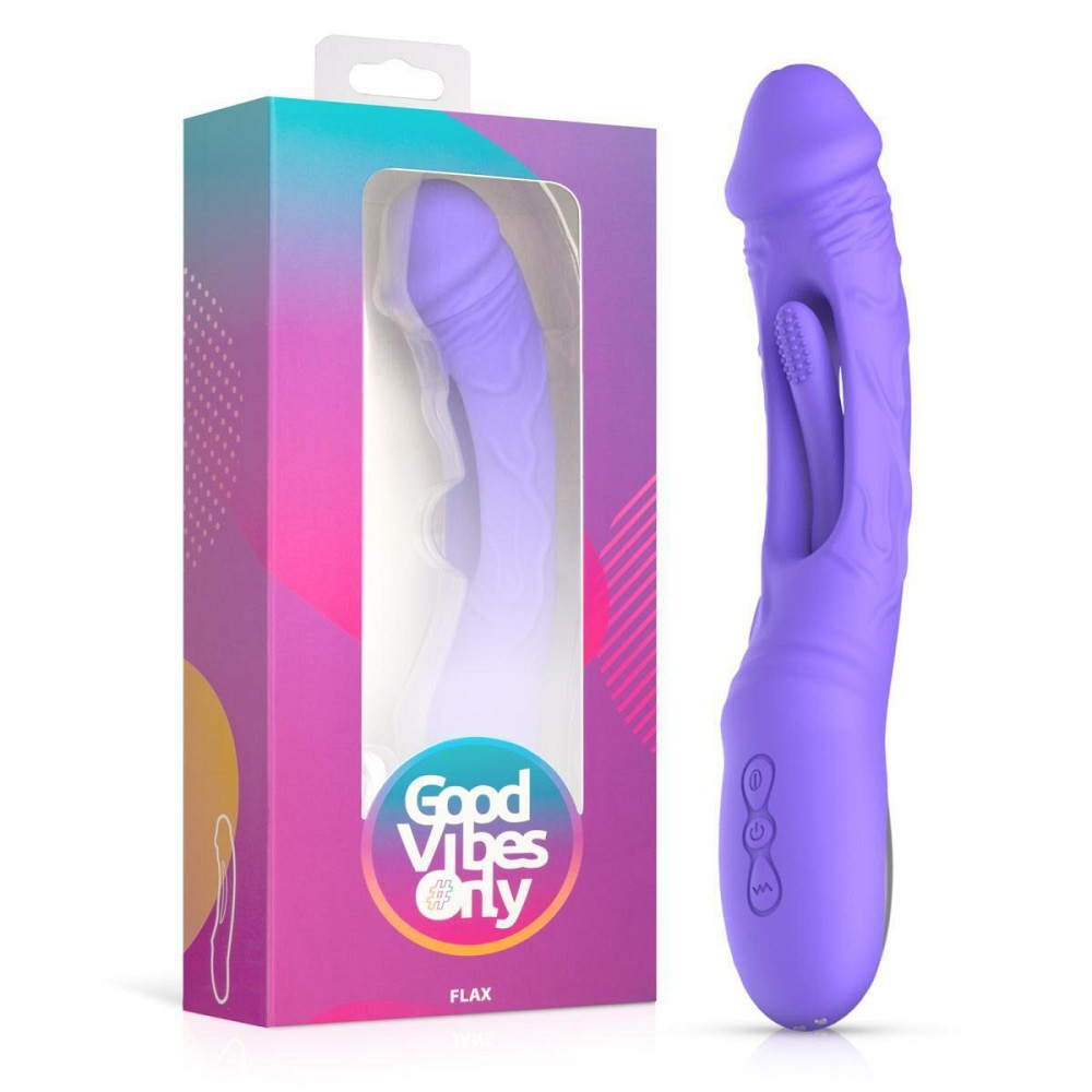 Вібратор Good Vibes Only - Flax Vibrating Dildo with G-Spot Stimulator Sex Aura Київ - фото 8
