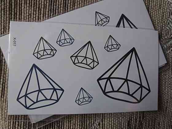 Тимчасове тату "Діаманти" - розмір стікера 10*6см Київ