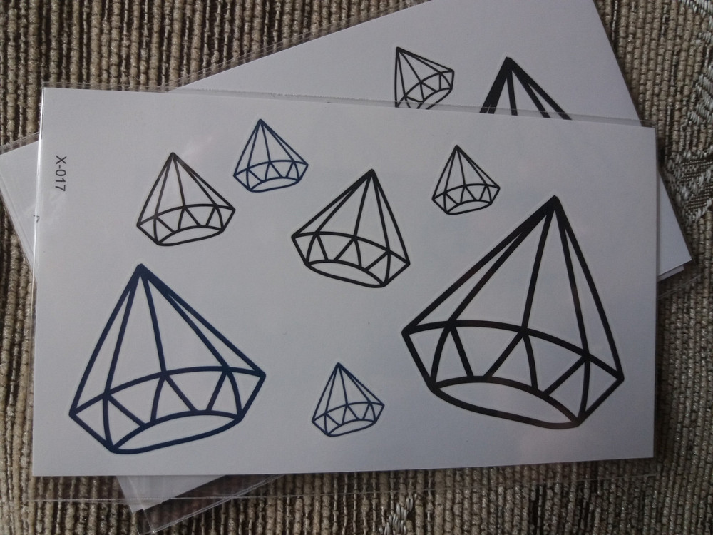 Тимчасове тату "Діаманти" - розмір стікера 10*6см Київ - фото 2