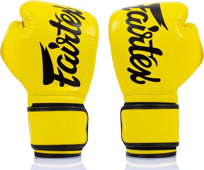 Боксерские перчатки Fairtex BGV14 Yellow 12 унций Киев - изображение 5