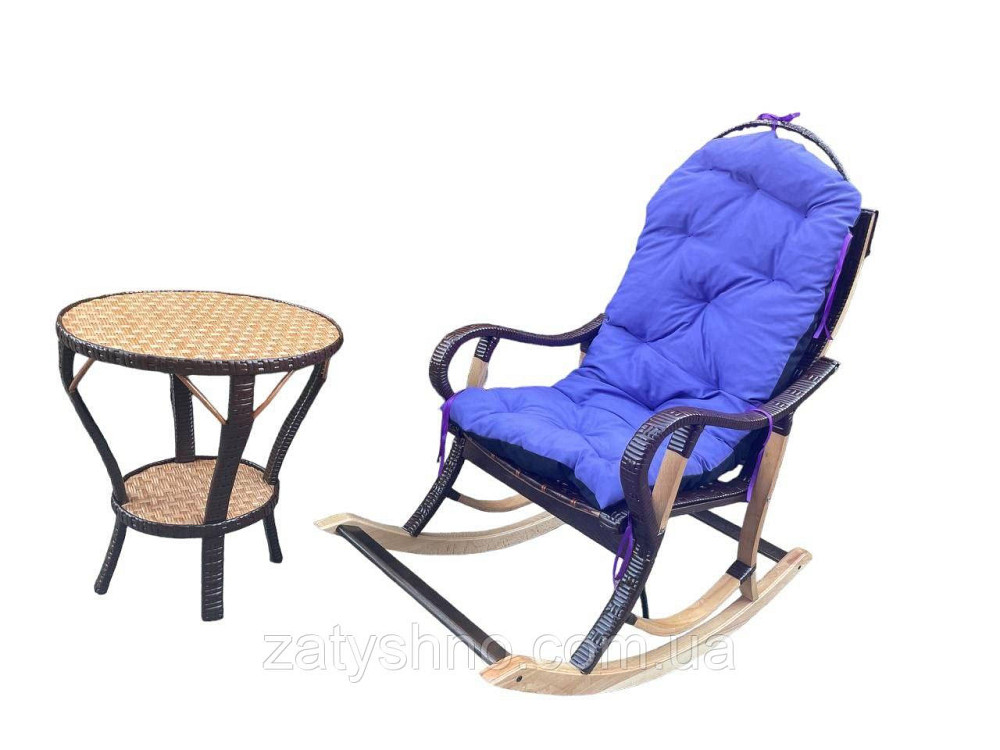 Комплект мебели плетеной из лозы кресло-качалка со столиком Киев - изображение 10