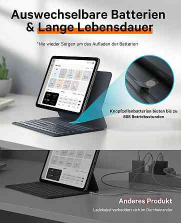Чехол-книжка с клавиатурой для iPad Air 11-inch(M2) 2024/ iPad Air 5 2022/Air 4 2020 10.9/iPad 4-го покол. 10.9 / iPad Pro 11 2018 Днепр