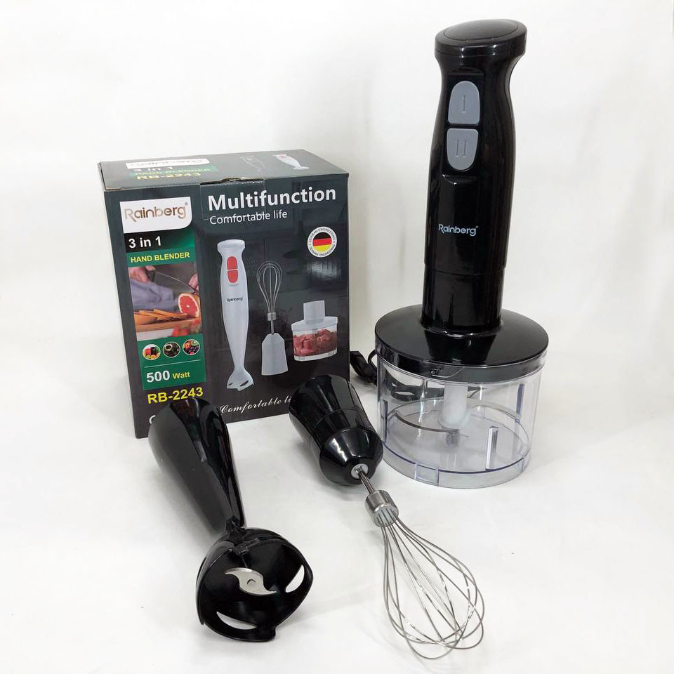 Блендер з тихим режимом Rainberg RB-2243, Блендер для кухні подрібнювач з чашею Блендери насадками CP-88 Львів - фото 8