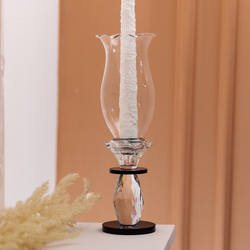 Підсвічник скляний 7×25.5 см підсвічник декоративний келих на ніжці HP-4-1S Коломия - фото 4