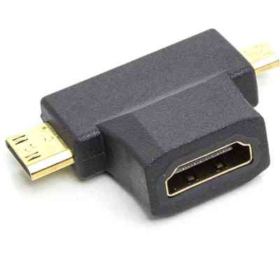 Перехідник HDMI (F) to mini HDMI (M) / micro HDMI (M) PowerPlant (CA912056) Вінниця