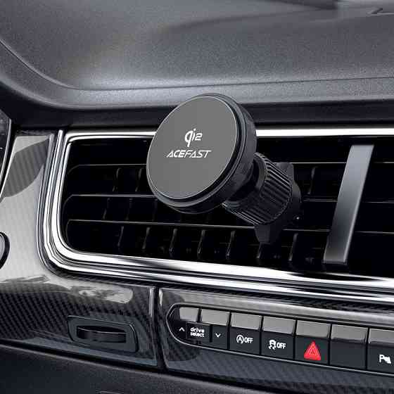 Автодержатель для телефона с БЗУ ACEFAST D33 Qi2 magnetic wireless charging car holder for air vent Black Киев