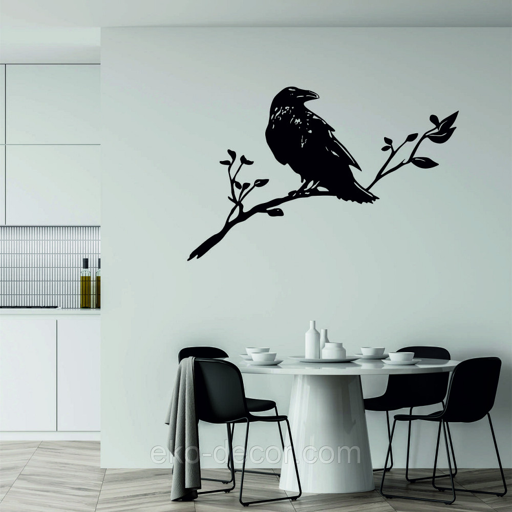 Декоративне настінне Панно «Ворон на гілці», Декор на стіну Київ - фото 1