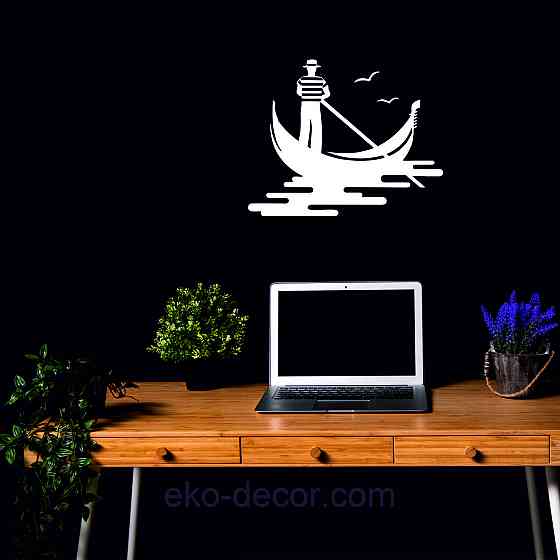 Декоративное настенное Панно «Венецианский гондольер» Декор на стену 110*88 см, Белый Киев