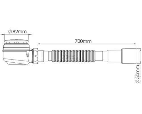 Сифон для душового піддону NOVA, випуск  80 мм, висота 55мм, гофра 40/50 Харків