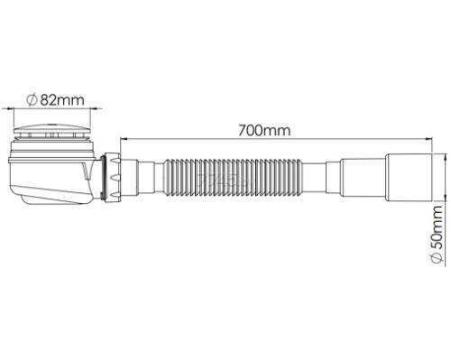 Сифон для душового піддону NOVA, випуск  80 мм, висота 55мм, гофра 40/50 Харків - фото 4