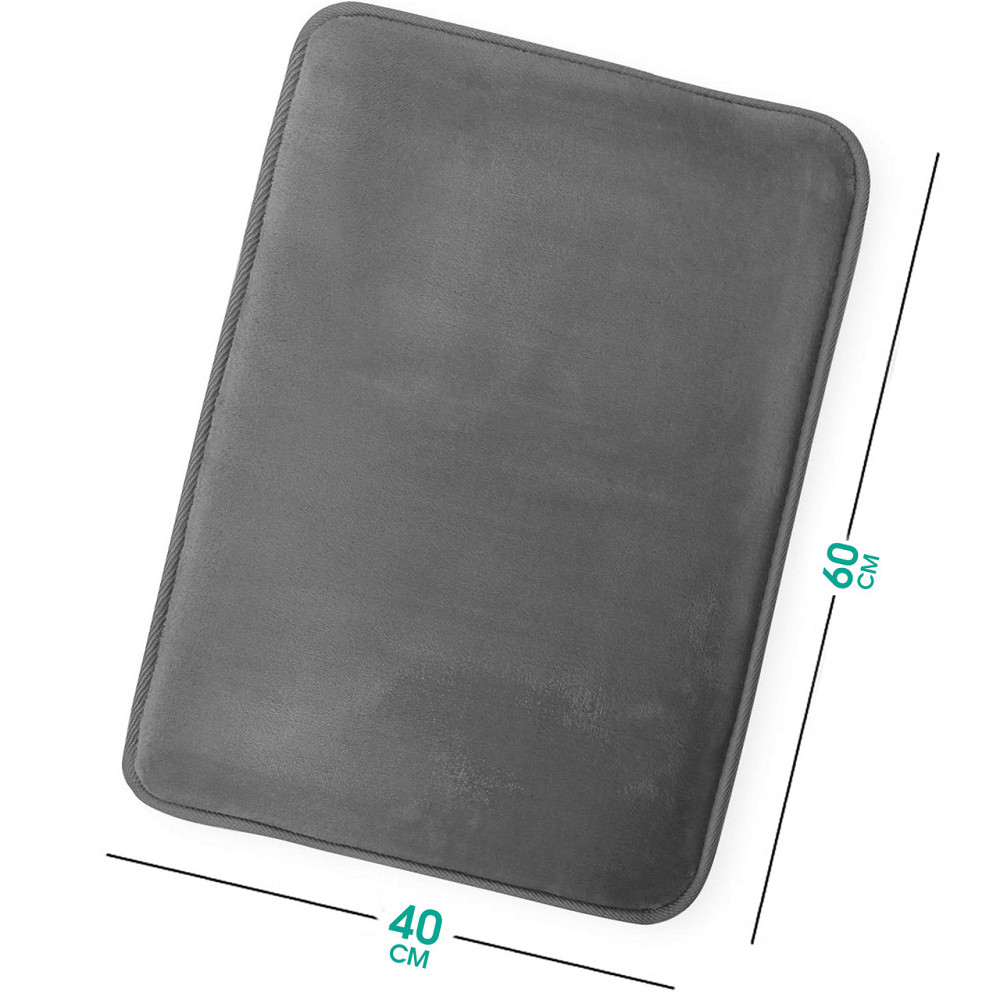 Антиковзкий М'який килимок для ванної Aquarius з ефектом пам'яті 40 х 60 см Графіт Гладкий Буча - фото 2