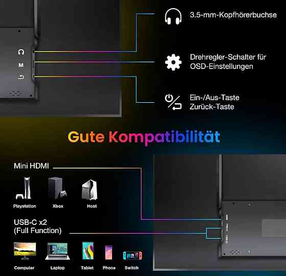 Монітор портативний 18.5" iProda PD182KPN Full HD IPS 120 Гц. Київ