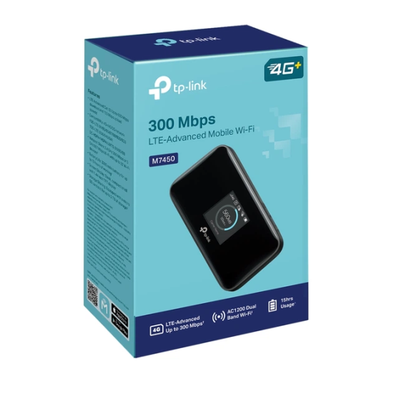 4G Wi-Fi роутер TP-Link M7450 LTE-Advanced: 300 Мбит/с, Dual-Band 2.4/5 ГГц, 3000 мАч, дисплей (Уценка) Киев