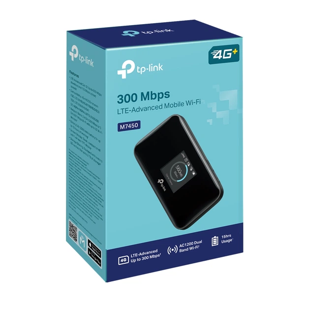 4G Wi-Fi роутер TP-Link M7450 LTE-Advanced: 300 Мбіт/с, Dual-Band 2.4/5 ГГц, 3000 мАг, дисплей (Уцінка) Київ - фото 3