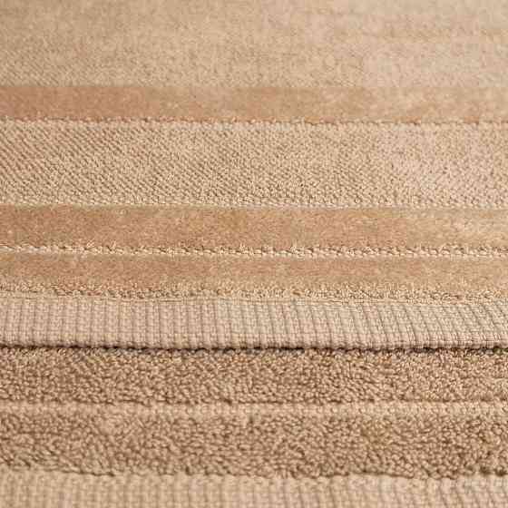 Полотенце банное махровое с велюровым бордюром GM Textile 100х150см 500г/м2 (Капучино) Сумы