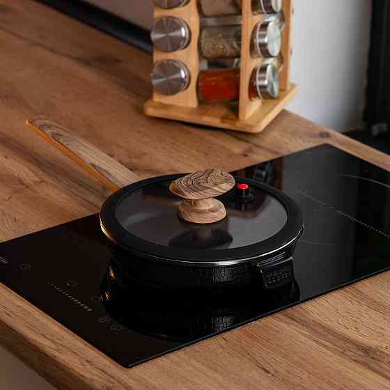 Алюмінієва сковорода 1 л з керамічним покриттям антипригарним Ø 20 см чорна MGC HP-4-456B Коломия