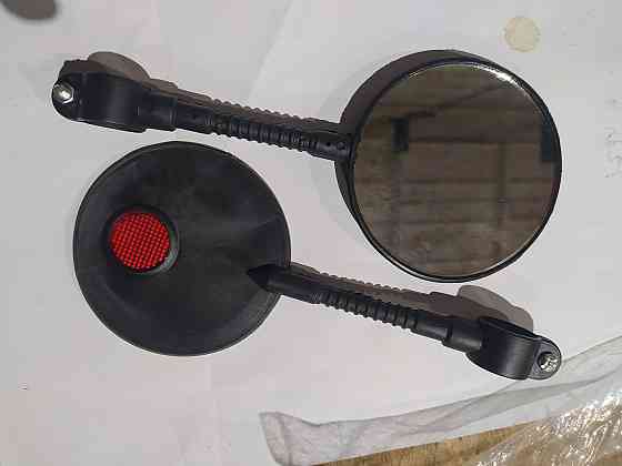 Дзеркала велосипедні круглі (чорні, з хомутом, великий катафот) Мукачево